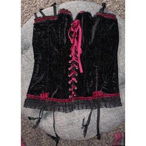 Black velvet corset top